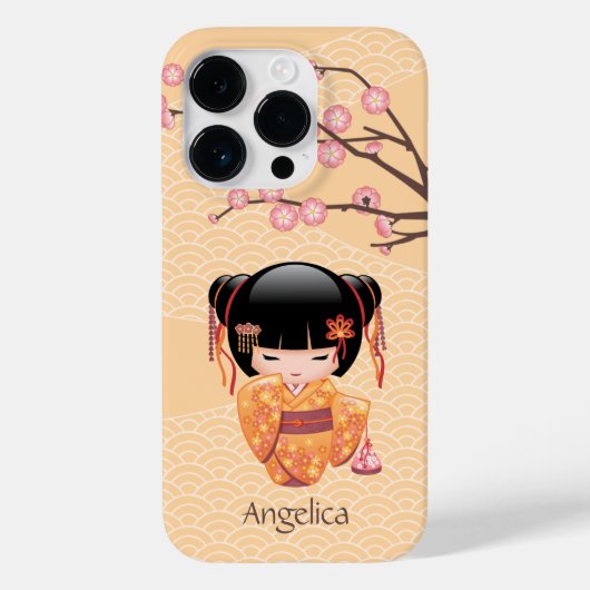 Ume Kokeshi Doll - Japanse peach Geisha Girl Case-Mate iPhone Case (Achterkant)