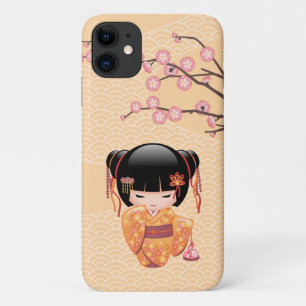 Ume Kokeshi Doll - Japanse peach Geisha Girl Case-Mate iPhone Case