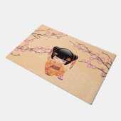 Ume Kokeshi Doll - Japanse peach Geisha Girl Deurmat (Schuin)