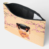 Ume Kokeshi Doll - Japanse peach Geisha Girl Etui (Open)