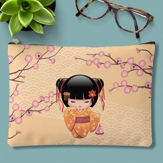 Ume Kokeshi Doll - Japanse peach Geisha Girl Etui