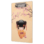 Ume Kokeshi Doll - Japanse peach Geisha Girl Klembord (Links)