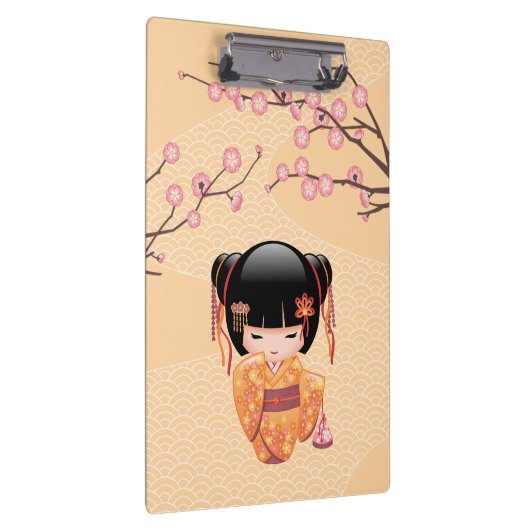 Ume Kokeshi Doll - Japanse peach Geisha Girl Klembord (Rechts)