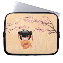 Ume Kokeshi Doll - Japanse peach Geisha Girl Laptop Sleeve