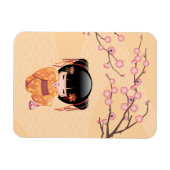 Ume Kokeshi Doll - Japanse peach Geisha Girl Magneet (Horizontaal)