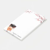 Ume Kokeshi Doll - Japanse peach Geisha Girl Post-it® Notes (Schuin)