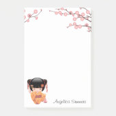 Ume Kokeshi Doll - Japanse peach Geisha Girl Post-it® Notes (Voorkant)