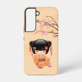 Ume Kokeshi Doll - Japanse peach Geisha Girl Samsung Galaxy Hoesje (Achterkant)
