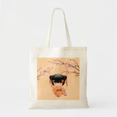 Ume Kokeshi Doll - Japanse peach Geisha Girl Tote Bag (Voorkant)