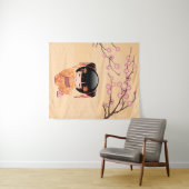 Ume Kokeshi Doll - Japanse peach Geisha Girl Wandkleed (In Situ (horizontaal))