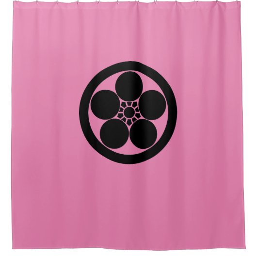 Umebachi-achtige pruimen bloesem in cirkel douchegordijn (Voorkant)