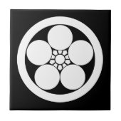 Umebachi-achtige pruimen bloesem in cirkel tegeltje (Voorkant)