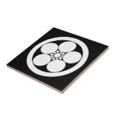 Umebachi-achtige pruimen bloesem in cirkel tegeltje (Zijkant)