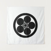 Umebachi-achtige pruimen bloesem in een cirkel wandkleed (Voorkant (horizontaal))