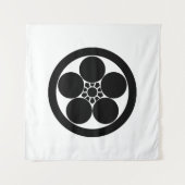 Umebachi-achtige pruimen bloesem in een cirkel wandkleed (Voorkant)