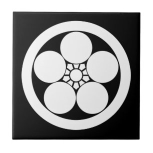Umebachi-stijl pruimenbloesem in cirkel tegeltje