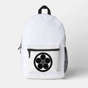 Umebachi-stijl pruimenbloesem in een cirkel bedrukte rugzak