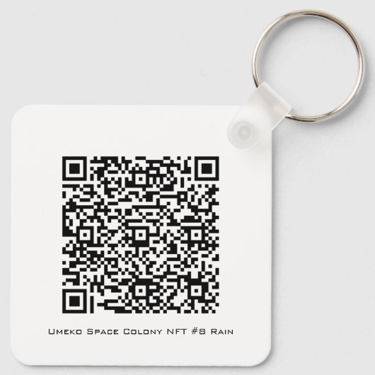 Umeko Space Colony NFT #8 Regen sleutelhanger (Achterkant)