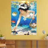 Umi Blossom – Een oceaanportret Canvas Afdruk (Insitu (Woonkamer))