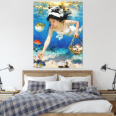 Umi Blossom – Een oceaanportret Canvas Afdruk (Insitu (Slaapkamer))