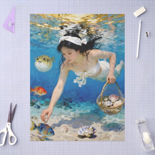 Umi Blossom – Een oceaanportret Tissuepapier (Craft)