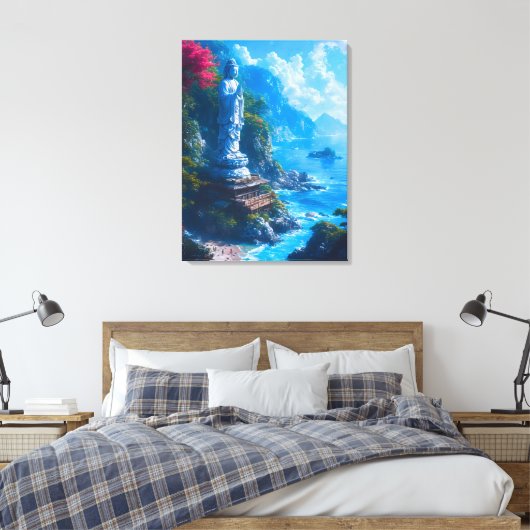 Umi no Hotoke De Boeddha van de Zee Canvas Afdruk (Insitu (Slaapkamer))