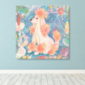 "Umi Poodle" Pink Poodle & Seashell Dream Canvas A (Insitu (Houten vloer))
