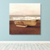 Umiak, Walrus Skin Whalers Boat Pt. Barrow Quad Canvas Afdruk (Insitu (Houten vloer))