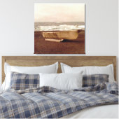 Umiak, Walrus Skin Whalers Boat Pt. Barrow Quad Canvas Afdruk (Insitu (Slaapkamer))