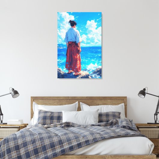 Umibe no Seijaku – Zee Rust Canvas Afdruk (Insitu (Slaapkamer))