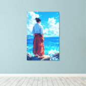 Umibe no Seijaku – Zee Rust Canvas Afdruk (Insitu (Houten vloer))