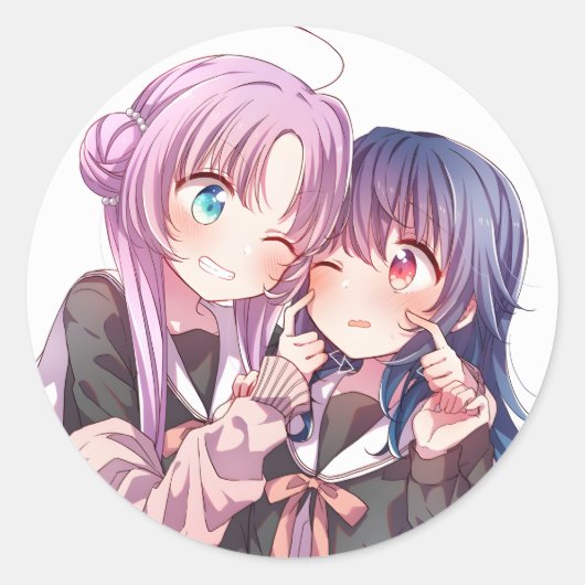 Umika x Yuu | Stardust Telepath | Ronde Sticker (Voorkant)