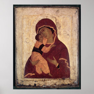 Umilenie Virgin van Wladimir, Moskouse School Poster