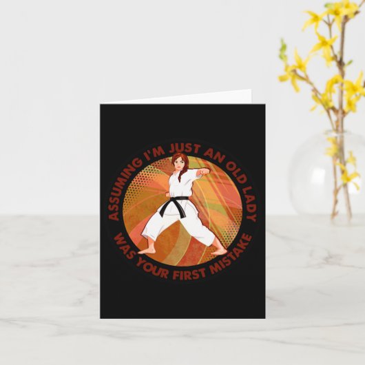 Uming ik ben gewoon een oude dame karate was je ee kaart (Gele Bloem)