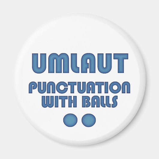 Umlaut Ballen (Blauw) Magneet (Voorkant)