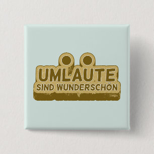 UMLAUT Duits taaldocent of student Vierkante Button 5,1 Cm
