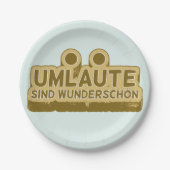 UMLAUT leert Duitse taal Papieren Bordje (Voorkant)