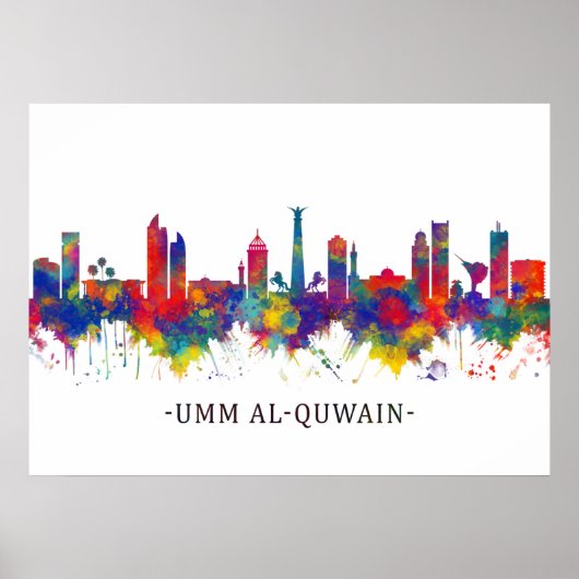 Umm al-Quwain UAE Skyline Poster (Voorkant)