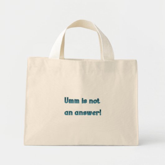 Umm is geen antwoord canvas tas (Voorkant)