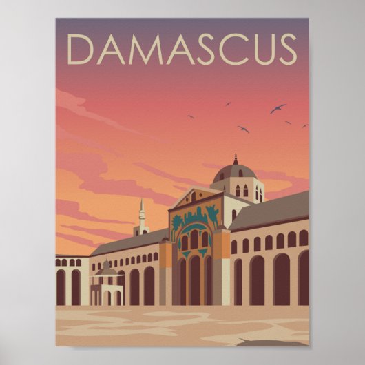 Ummayad Moskee Damascus Beroemde Reisplaats Poster (Voorkant)