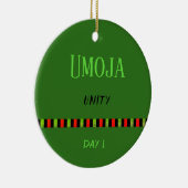 Umoja - Kwanzaa Dag 1 Groen Keramisch Ornament (Rechts)
