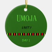 Umoja - Kwanzaa Dag 1 Groen Keramisch Ornament (Voorkant)