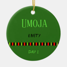 Umoja - Kwanzaa Dag 1 Groen Keramisch Ornament