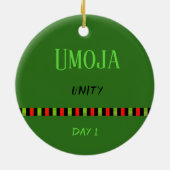 Umoja - Kwanzaa Dag 1 Groen Keramisch Ornament (Achterkant)