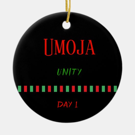 Umoja - Kwanzaa Dag 1 | Versiering Keramisch Ornament (Voorkant)