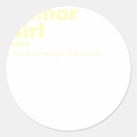 umor Girl - Humor Ronde Sticker (Voorkant)