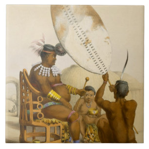 Umpanda de koning van de Amazulu, bord 11 uit 'The Tegeltje