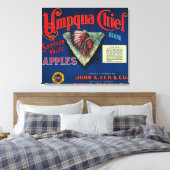 Umpqua Chief Apple Crate LabelSutherlin, OF Canvas Afdruk (Insitu (Slaapkamer))