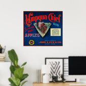 Umpqua Chief Apple Crate LabelSutherlin, OF Poster (Thuiskantoor)