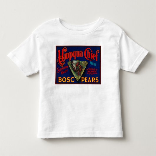 Umpqua Chief Pear Crate LabelSutherlin, OF Kinder Shirts (Voorkant)